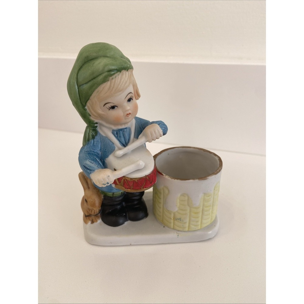 Vintage 1978 Christmas Luvkins Drummer Boy Candleholder Jasco VTG Figurine Knick